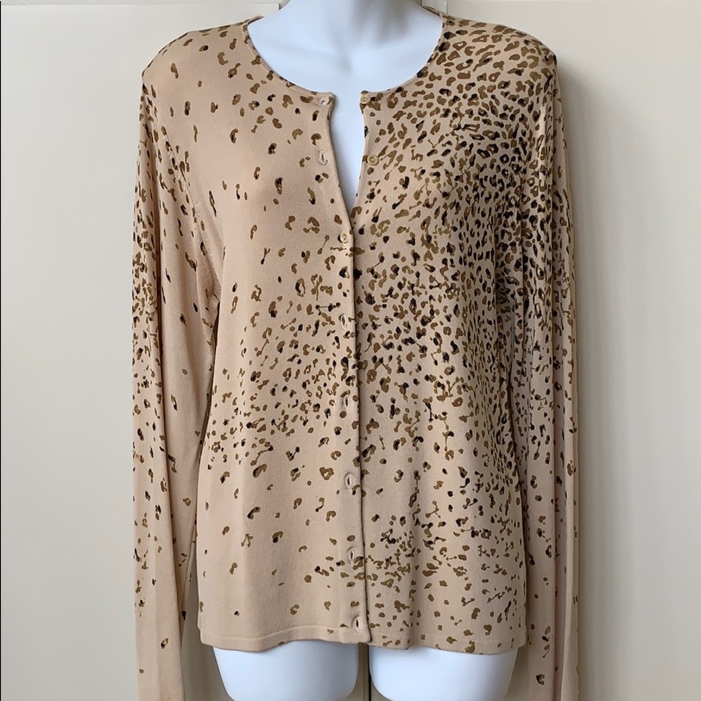 Worth Leopard Beeswax Cardigan